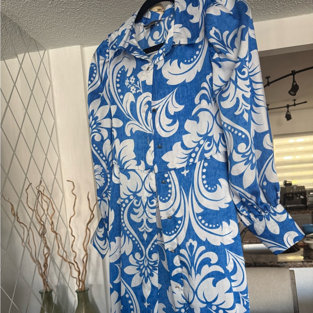 Love X Design Blue and White Floral Dress